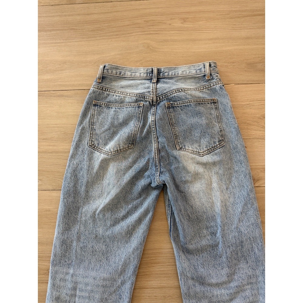Princess Polly Crossover Waist Straight Leg Jeans Light‎ Wash Blue Womens US 2 - Picture 5 of 8